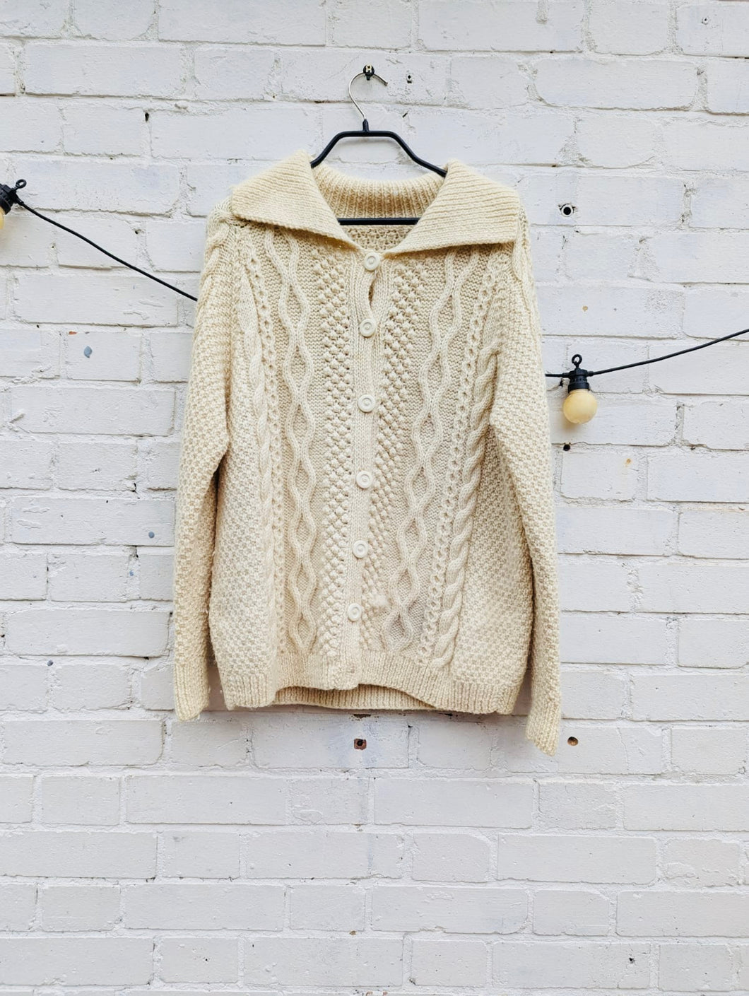Cosy cream Aran knit cardigan
