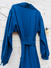Load image into Gallery viewer, 1950s designer Louis Feraud blue sailor dress with belt
