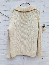 Load image into Gallery viewer, Cosy cream Aran knit cardigan
