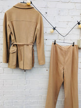 Load image into Gallery viewer, 1970s caramel brown wool trouser suit
