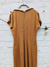 Load image into Gallery viewer, 1940s gingernut brown sailor style dress
