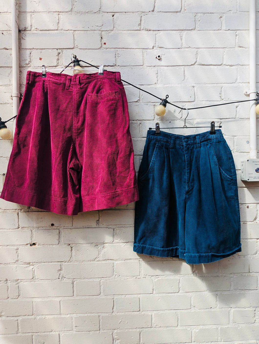 Teal or Pink cord shorts