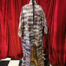 Load image into Gallery viewer, Vintage Purple Floral Long Semi Lined Kimono Jacket
