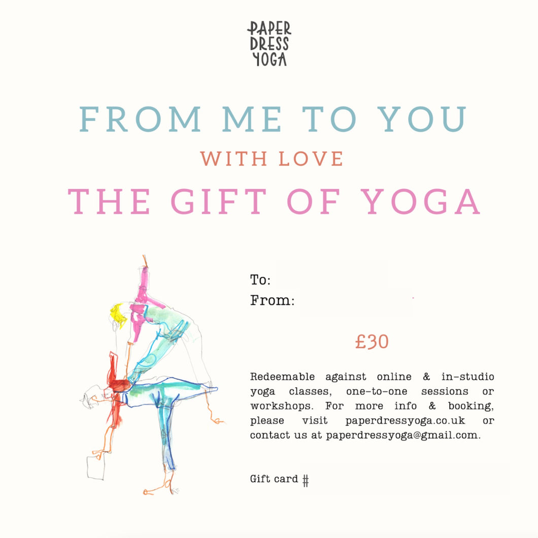 🎁 Paper Dress Yoga Gift Card!