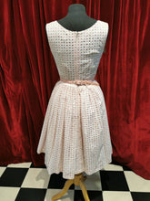 Load image into Gallery viewer, Vintage 1950s Pink &amp; White Carnegie Full Skirted Princess Seam Bust Dress
